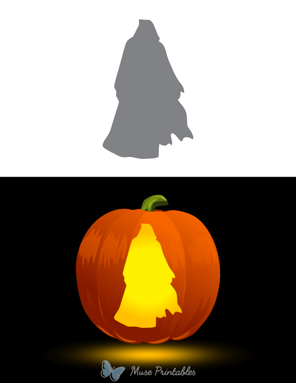 Scary Cloaked Figure Pumpkin Stencil