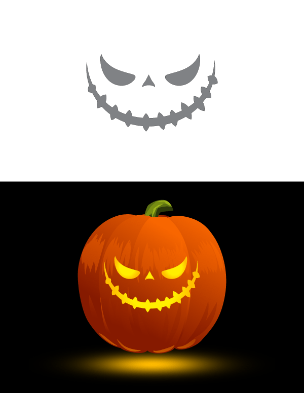 Printable Scary Face Pumpkin Stencil