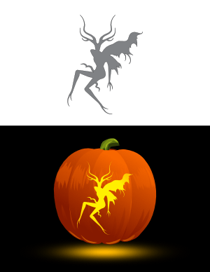 Scary Fairy Pumpkin Stencil
