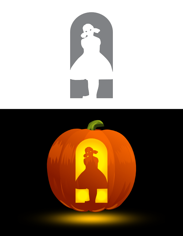 Printable Scary Girl Pumpkin Stencil