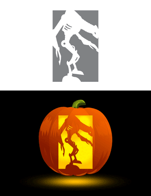 Scary Looking Robot Pumpkin Stencil