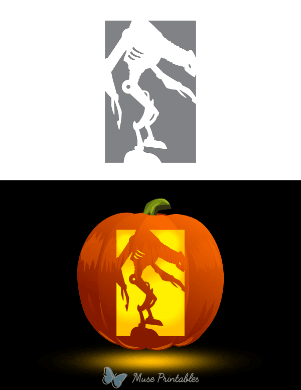 Scary Looking Robot Pumpkin Stencil