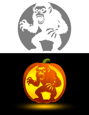 Scary Monkey Pumpkin Stencil