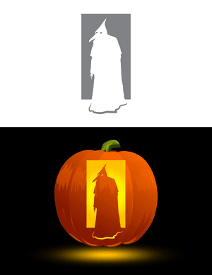 Scary Plague Doctor Pumpkin Stencil