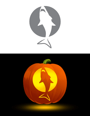 Scary Shark Pumpkin Stencil