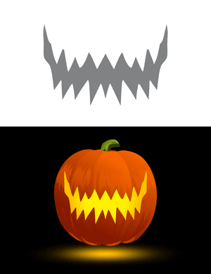 Scary Smile Pumpkin Stencil