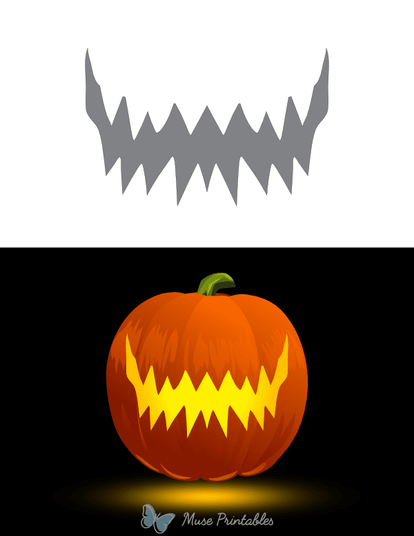 Scary Smile Pumpkin Stencil