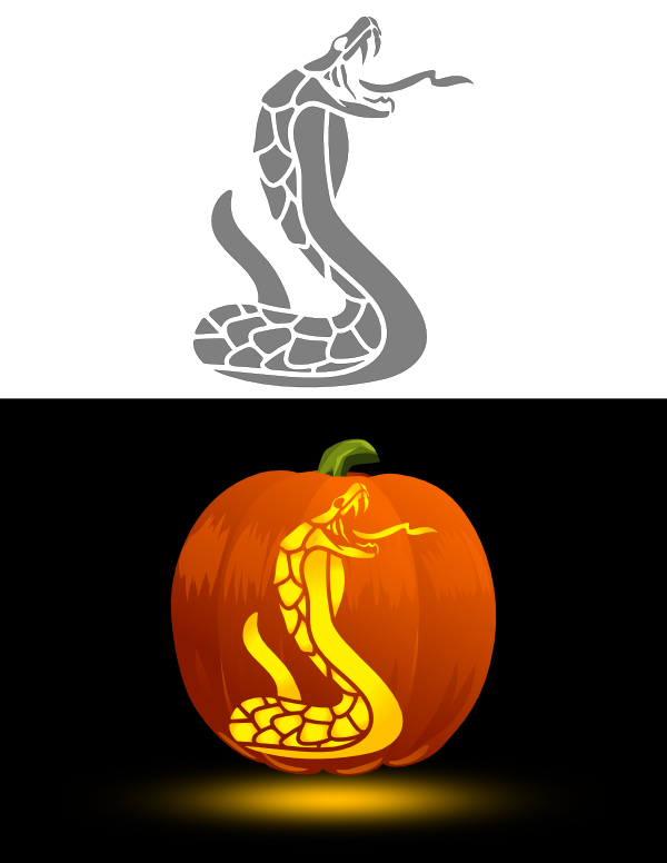 Scary Snake Pumpkin Stencil