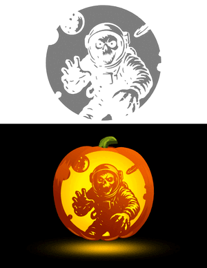 Scary Space Scene Pumpkin Stencil