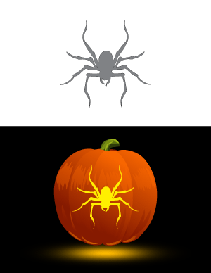 Scary Spider Pumpkin Stencil
