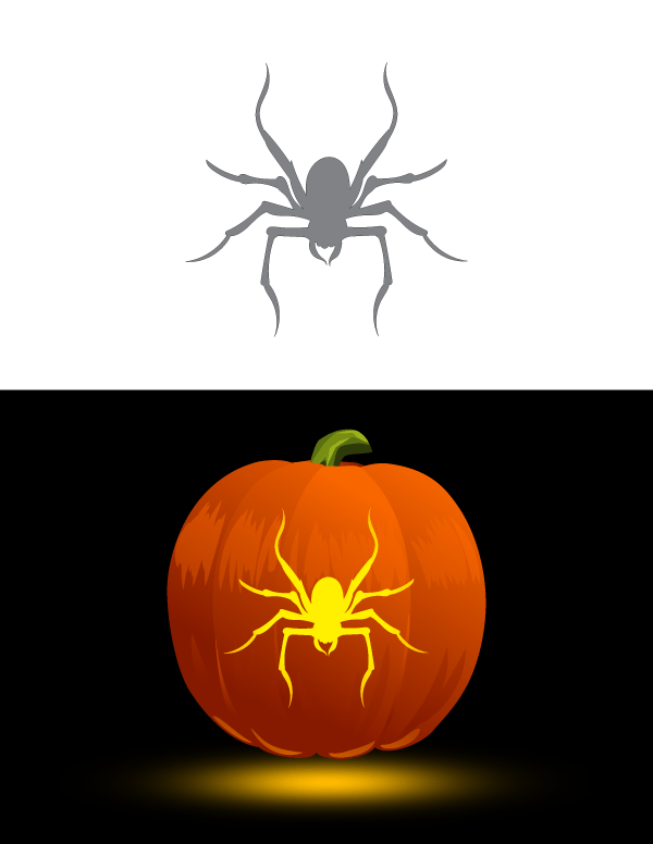 Printable Scary Spider Pumpkin Stencil