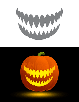 Scary Teeth Pumpkin Stencil