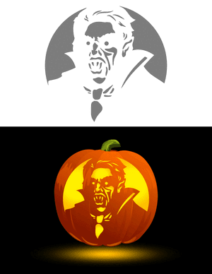 Scary Vampire Pumpkin Stencil