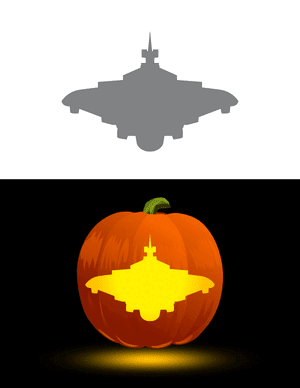 Sci-Fi Spaceship Pumpkin Stencil