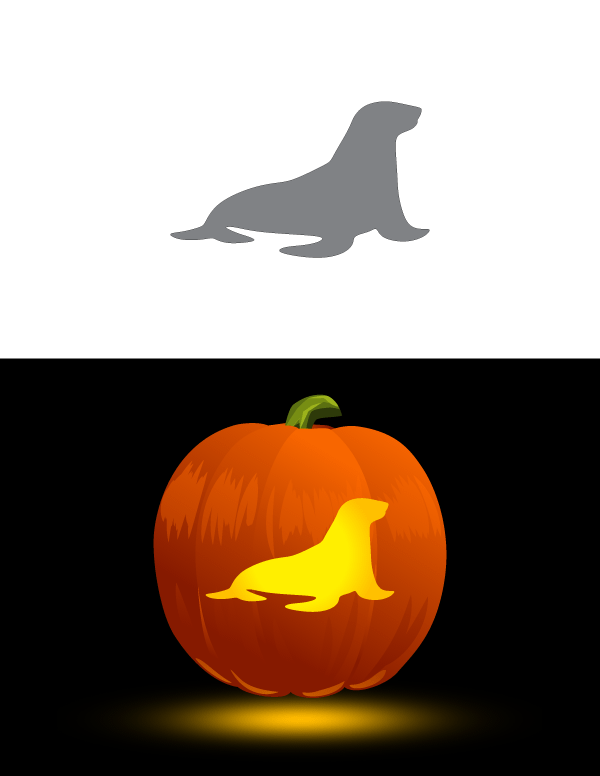 Printable Sea Lion Pumpkin Stencil