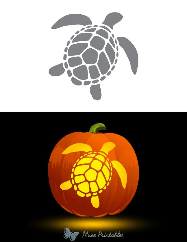 Printable Sea Turtle Pumpkin Stencil