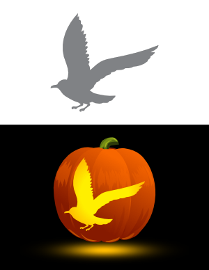 Seagull In Flight Pumpkin Stencil