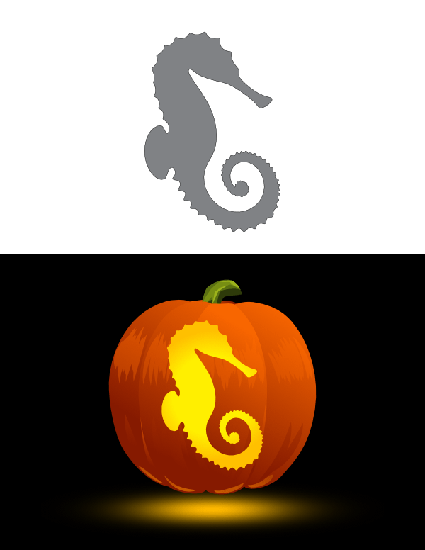 Seahorse Pumpkin Stencil