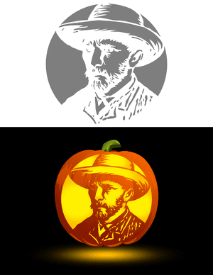 Self Portrait With a Straw Hat Pumpkin Stencil