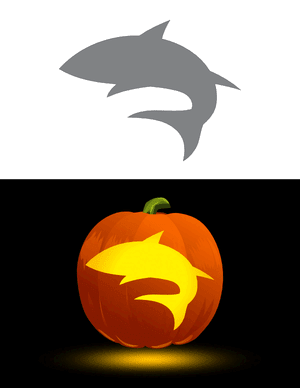 Shark Outline Pumpkin Stencil