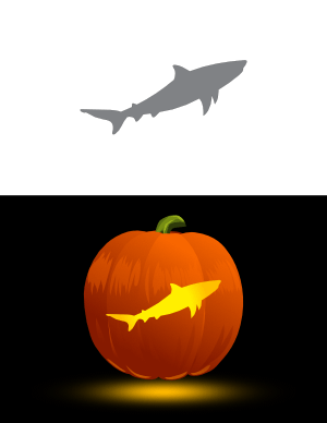 Shark Side View Pumpkin Stencil
