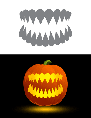 Sharp Teeth Pumpkin Stencil