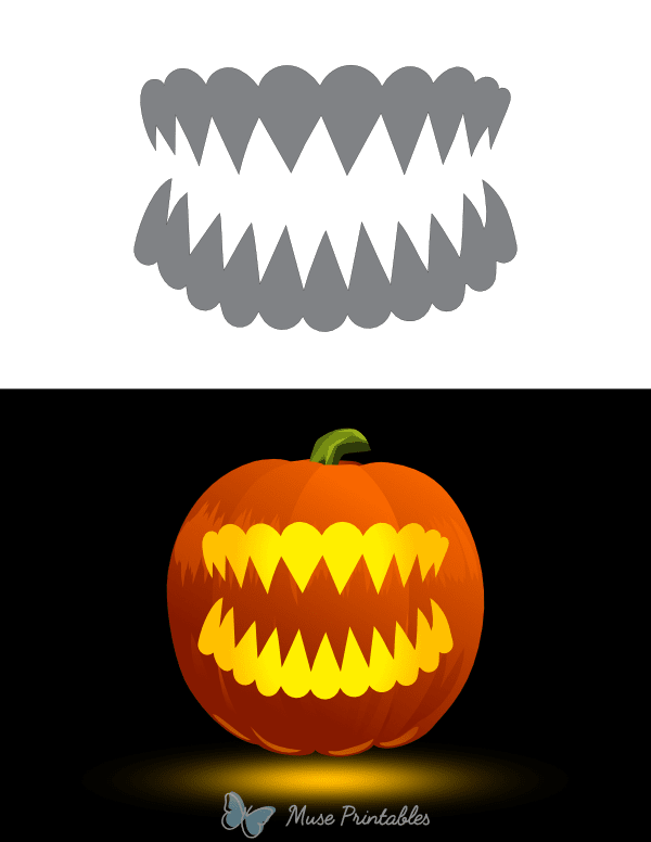 Sharp Teeth Pumpkin Stencil
