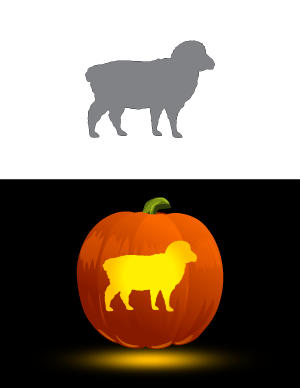 Sheep Pumpkin Stencil