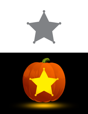 Sheriff Star Pumpkin Stencil
