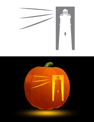 Shining Lighthouse Pumpkin Stencil