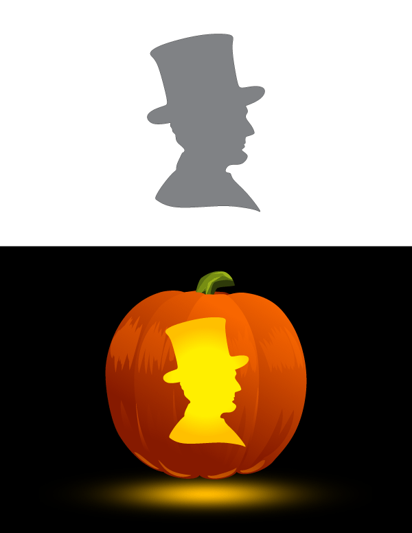 Printable Simple Abraham Lincoln Pumpkin Stencil