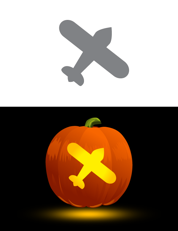 Simple Airplane Pumpkin Stencil