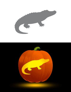 Simple Alligator Pumpkin Stencil