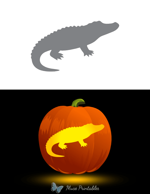 Simple Alligator Pumpkin Stencil