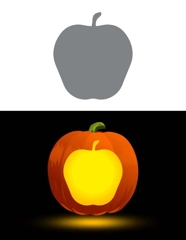 Simple Apple Pumpkin Stencil