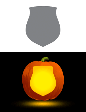 Simple Badge Pumpkin Stencil