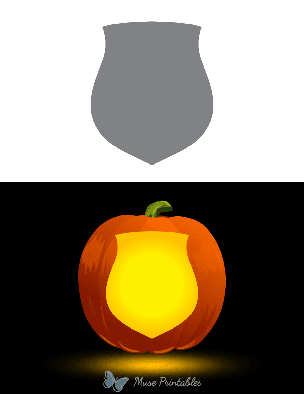 Simple Badge Pumpkin Stencil