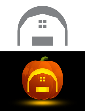 Simple Barn Pumpkin Stencil