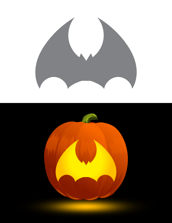 Simple Bat Pumpkin Stencil