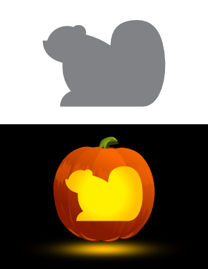 Simple Beaver Pumpkin Stencil
