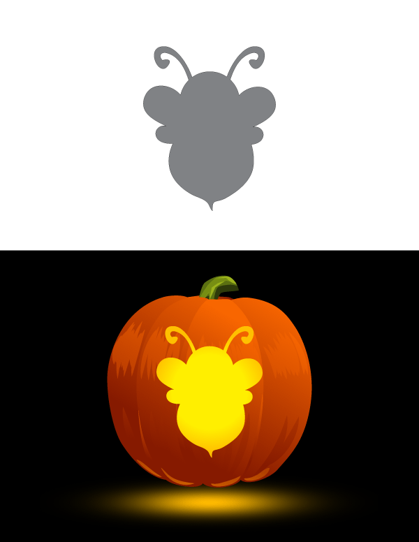 Simple Bee Pumpkin Stencil