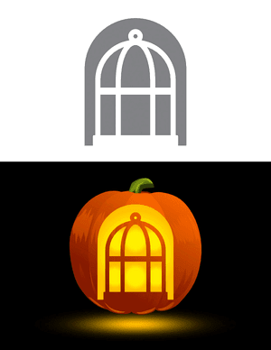 Simple Bird Cage Pumpkin Stencil