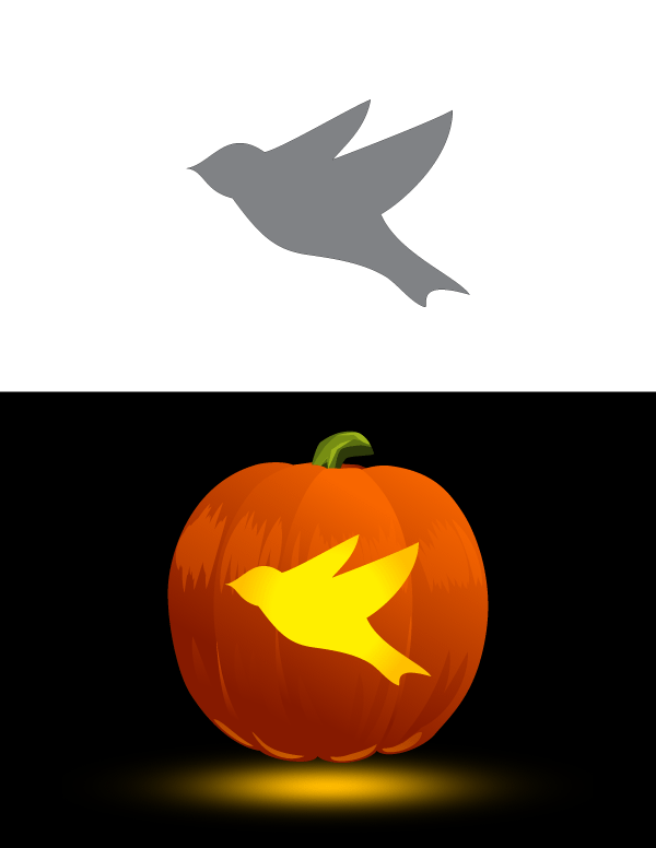 Simple Bird Pumpkin Stencil