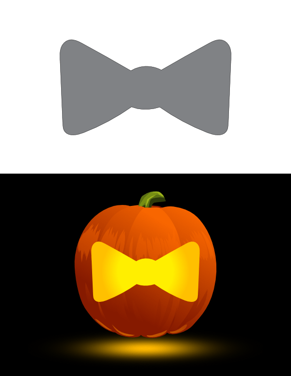 Simple Bow Tie Pumpkin Stencil