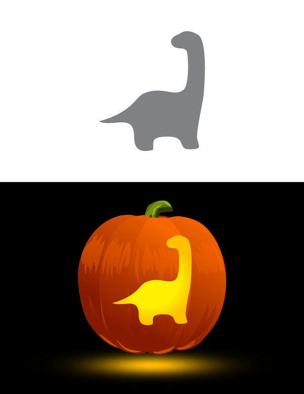 Simple Brontosaurus Pumpkin Stencil
