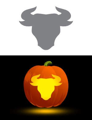 Simple Bull Head Pumpkin Stencil