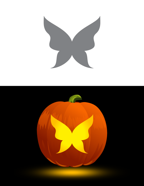 Printable Simple Butterfly Pumpkin Stencil