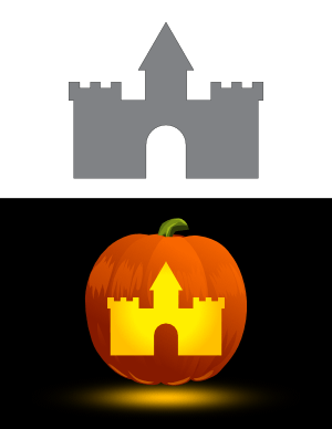 Simple Castle Pumpkin Stencil