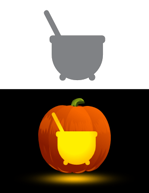 Simple Cauldron Pumpkin Stencil