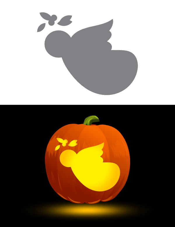 Printable Simple Christmas Angel Pumpkin Stencil